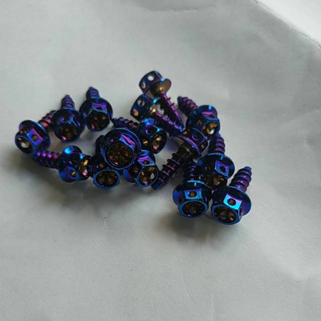 Baut body probolt yamaha biru flower