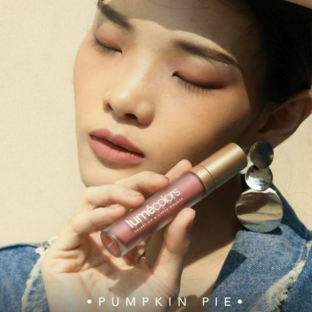 Lumecolors PUMPKIN PIE VELVET LIP &amp; CHEEK MOUSSE 3 IN 1 by CHRISTINA LIE BPOM HALAL lipstick