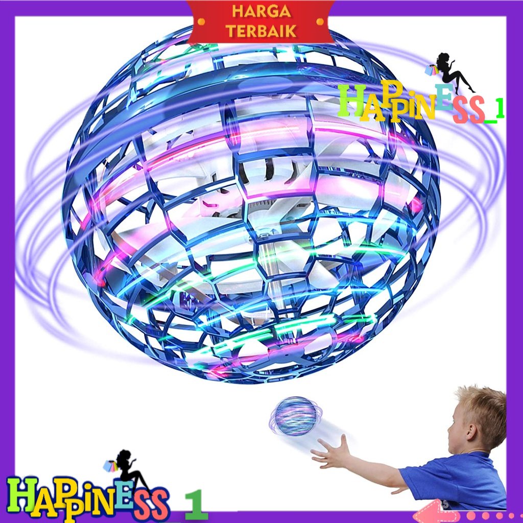 Flying Nova Boomerang Spinner Bola Terbang Drone Flying Ball Flying Nova Pro UFO Ball Drone LED Gyro