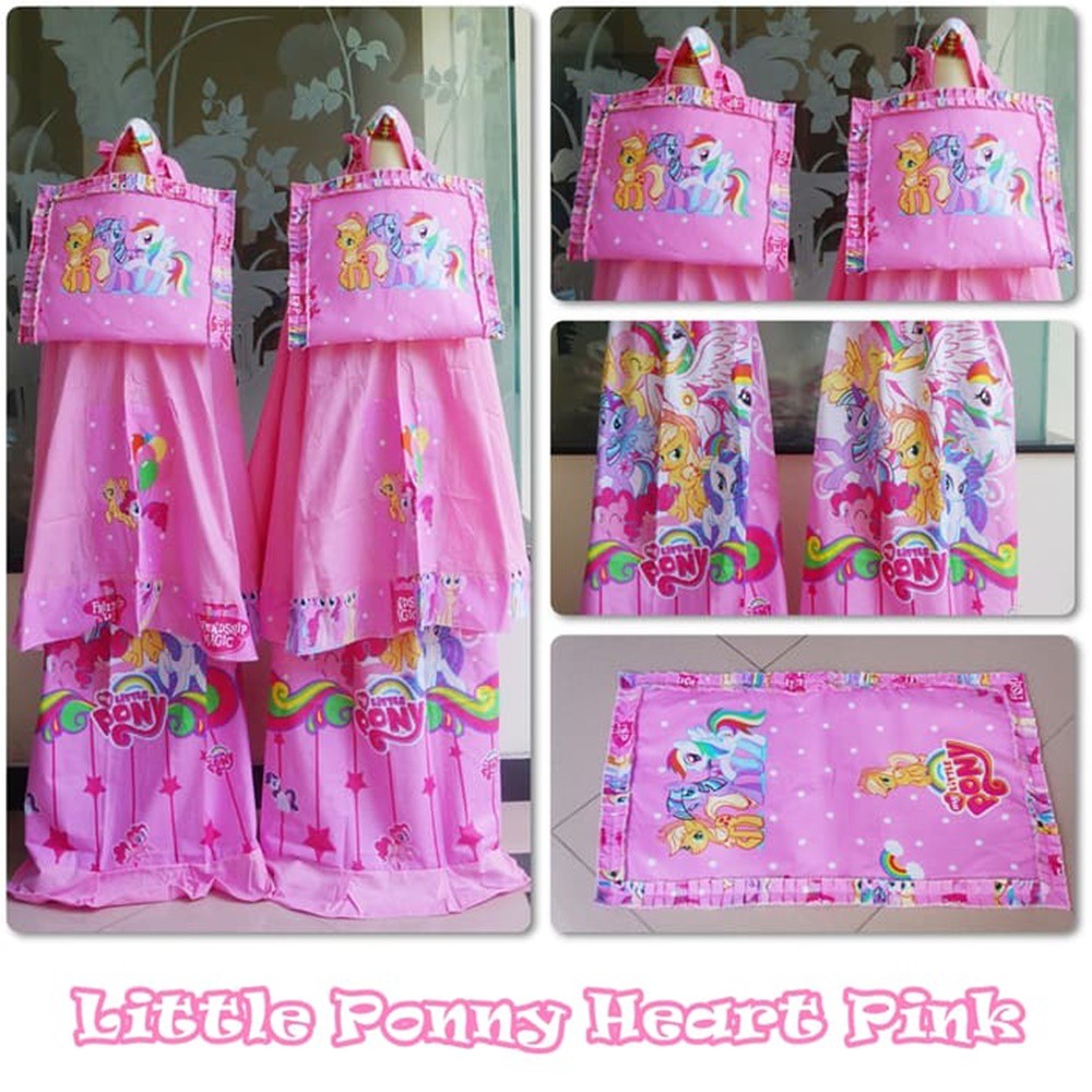 mukena anak karakter little pony pink mukena set sajadah mukena kuda poni katun cantik dan murah