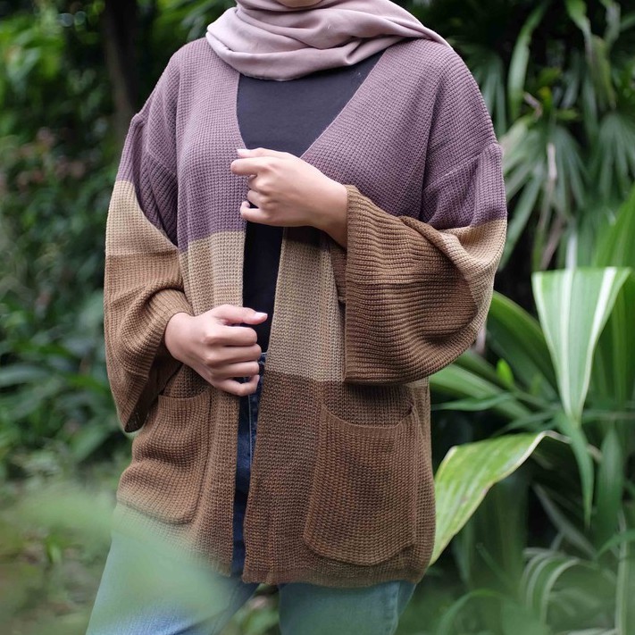 Cameron Cardigan LD 110 - 120 /Kardigan Tiga warna/ Outwear / Kardigan Wanita