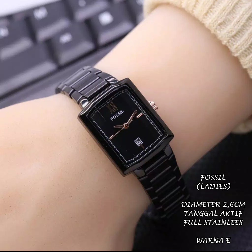 JAM TANGAN WANITA FAHSION RANTAI BODY SEGI TANGGAL AKTIF KNOP GERIGI