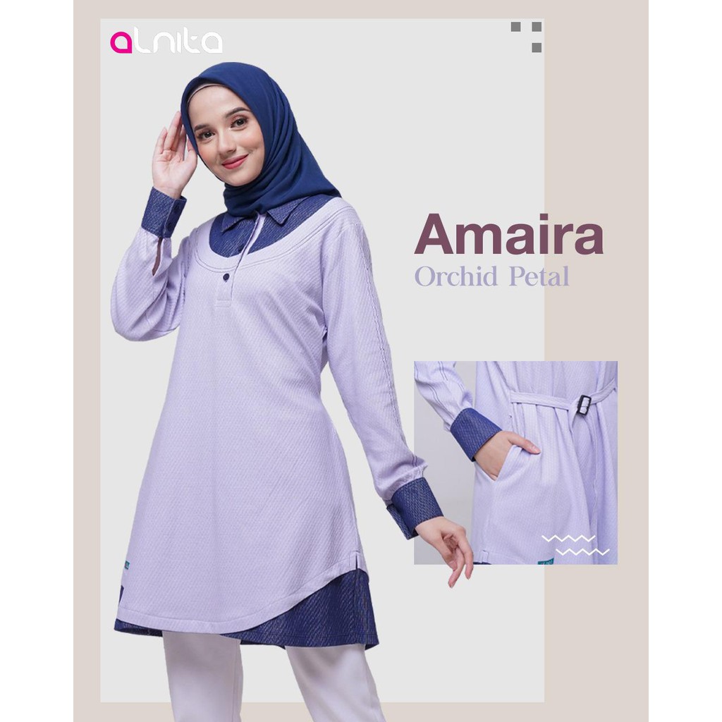 ALNITA ATASAN AMAIRA BAHAN OLIVIER ATASAN MUSLIMAH FASHIONABLE [BISA COD]