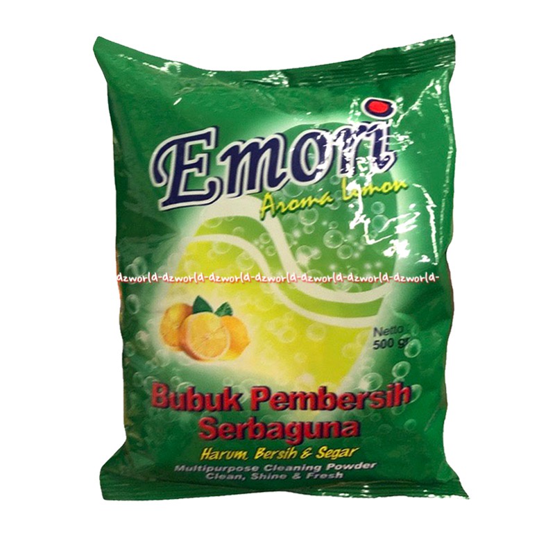 Emori Aroma Lemon 500gr Bubuk Pembersih Serbaguna Refill Cleaning Powder Clean Shine Fresh Untuk Krim Cuci Piring Kemasan Isi Ulang