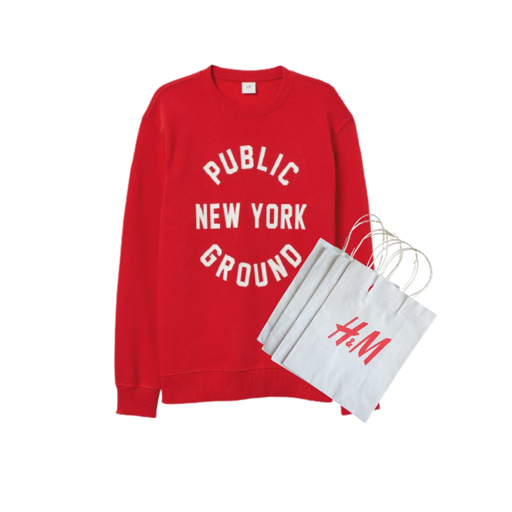 CREWNECK H&M PUBLIC NEWYORK FREE PAPERBAG ORIGINAL - CREWNECK ORIGINAL H&M - SWEATSHIRT SWEATER HNM