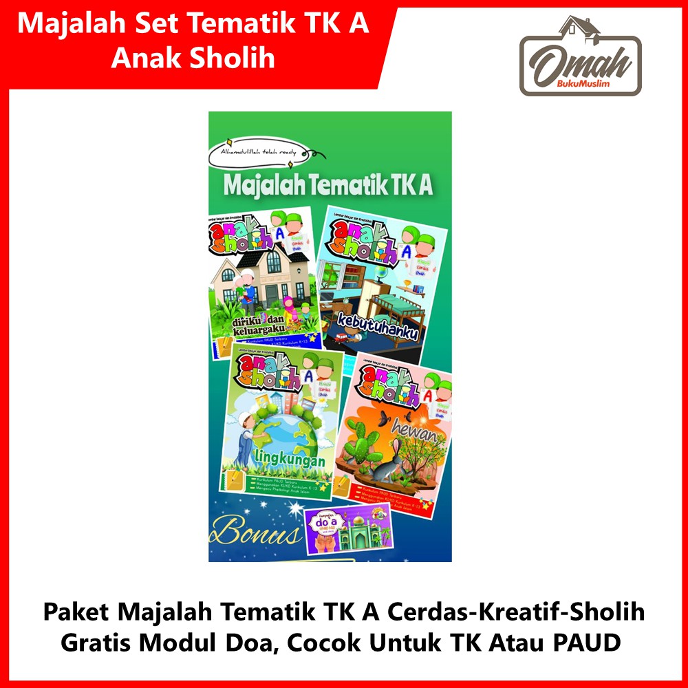 Paket Tematik TK A / PAUD  Majalah Anak Sholih GRATIS Modul Doa
