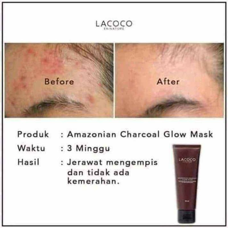 masker pemutih wajah -charcoal glow mask lacoco nasa isi 50 ml