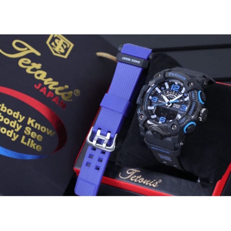 Jam Tangan Pria Sport Tetonis DoubbleTime Free Tali