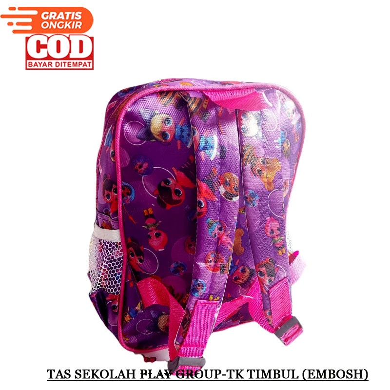 Tas Ransel Sekolah Perempuan Anak Tk Paud Karakter Timbul Embos 3D Farenbags