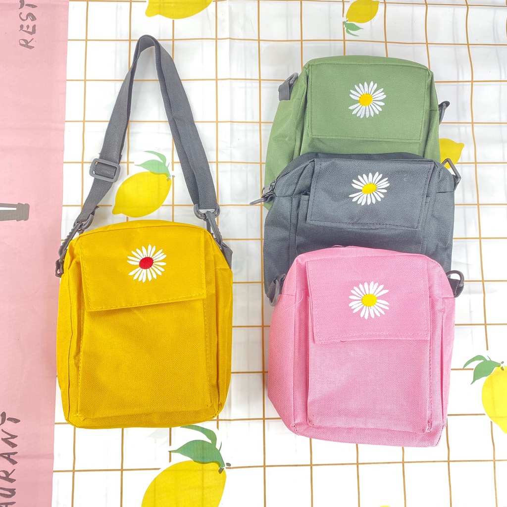 TY Tas Slempang Wanita Daisy Korea Sling Bag Wanita Motif Bunga Kanvas Tas Fashion Wanita Tas Bahu Murah