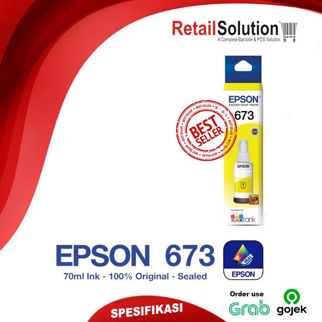 Tinta Epson 673 Yellow Original - Tinta Epson L805 L800 L850 L1800