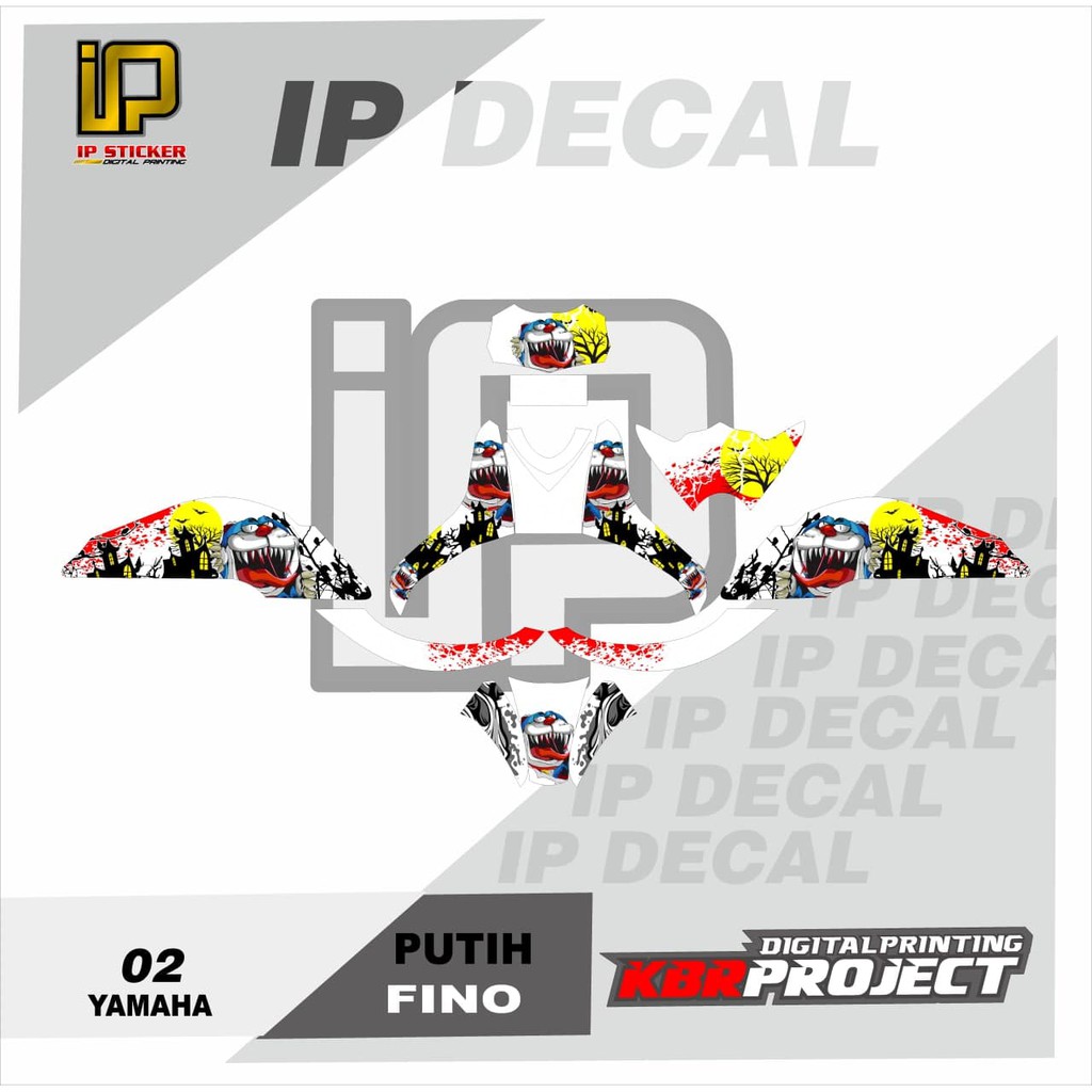 DECAL FINO STICKER VARIASI MOTIF GRAFIS DECAL MOTOR YAMAHA FINO 02 CUSTOM BEBAS BISA