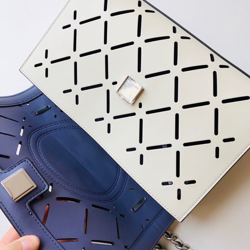 Tory Burch Fleming Hollow Fringed Convertible Colorblock Shoulder Bag 88198