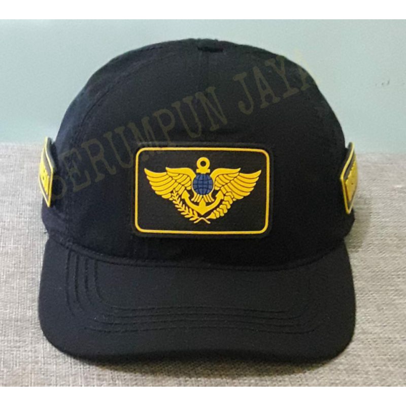 TOPI DISHUB HITAM - TOPI DISHUB VELCRO HITAM 3 PATCH