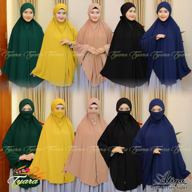 Khimar + cadar bahan jersey tebal adem