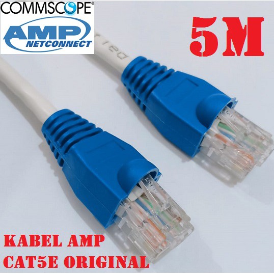 Kabel LAN Cat5 5M UTP AMP Commscope Original Siap Pakai 5 Meter