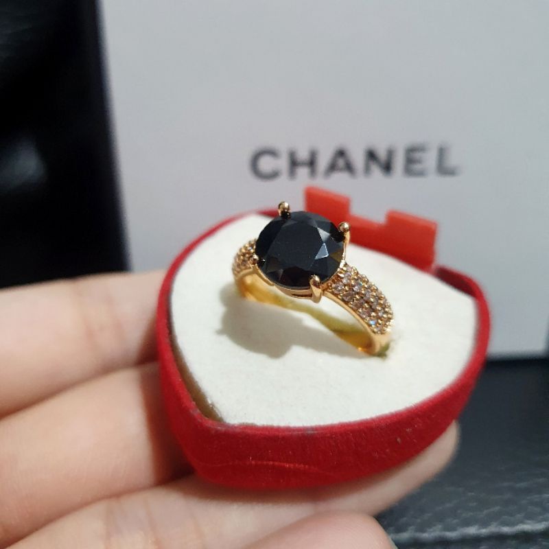 Cincin Zircon Mata Kilau Premium Quality cincin lapis emas Tidak karatan 9198