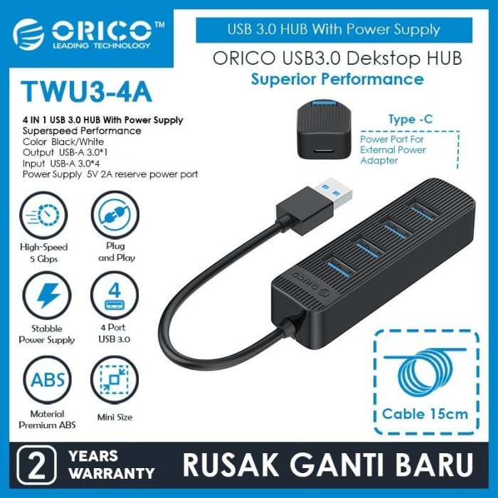 ORICO 4 Port USB 3.0 HUB - TWU3-4A-FS