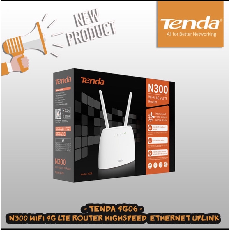 Tenda 4GO6 N300 4G LTE Router highspeed ethernet uplink