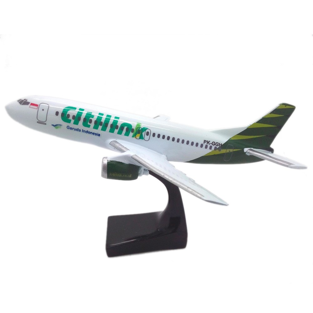 Miniatur Pesawat Terbang Citilink 20x17x12 - Fiber Glass [packing kayu]