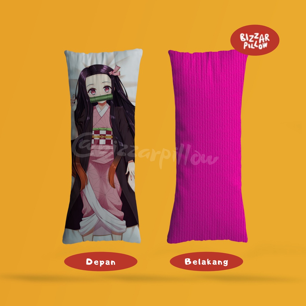 Bizzarpillow Bantal Anime Dakimakura Ukuran 100 x 36cm  Custom Jujutsu Kaisen / AOT / Demon Slayer BZ155