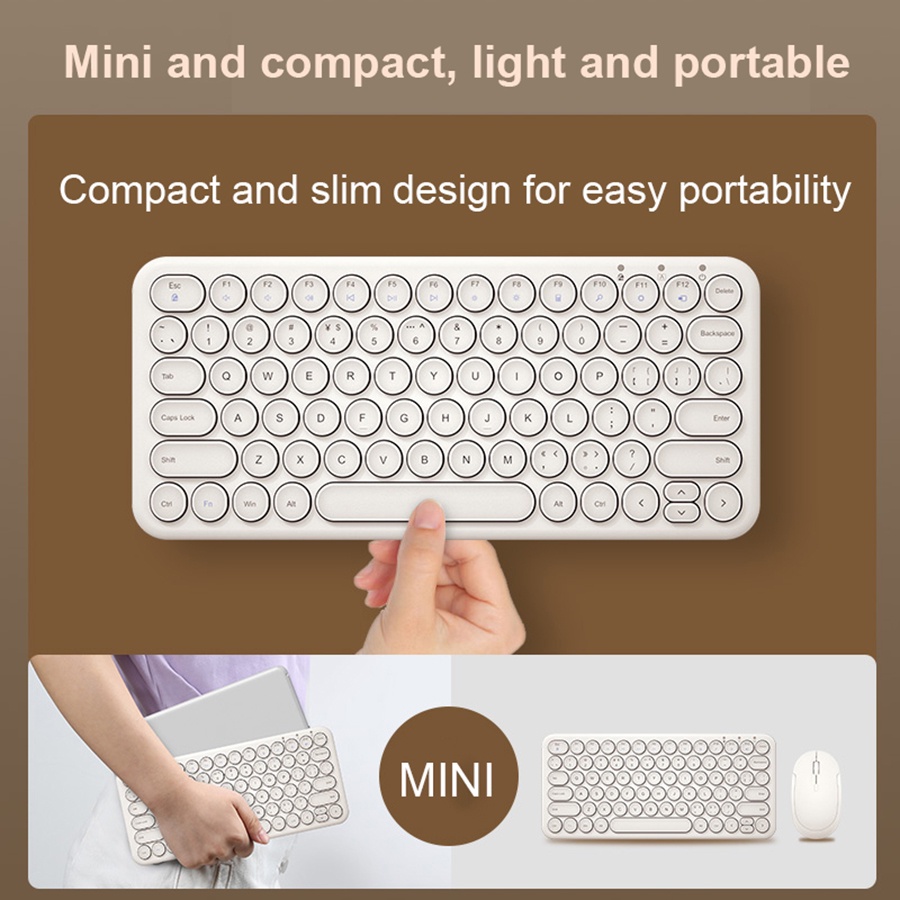 BOW Wireless Mouse Keyboard Slim Combo Portable Tablet Laptop