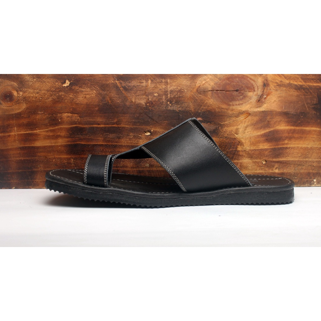 Sandal Pria Kulit Asli Rasheda Gr 47 Jepit Putih Big Size