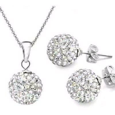 SET Kalung+Anting Crystal Titanium ANTI KARAT SELAMANYA PGM PT25