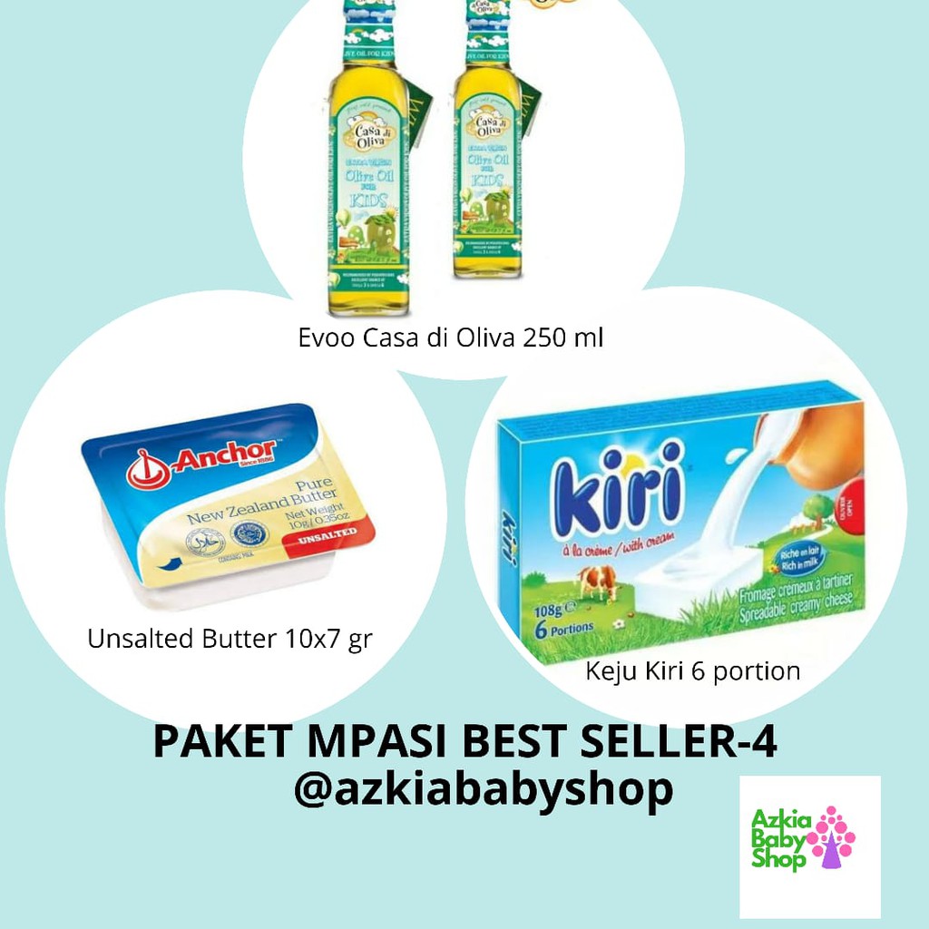 

Paket MPASI Evoo Casa Di Oliva Keju Kiri Anchor Salted Butter