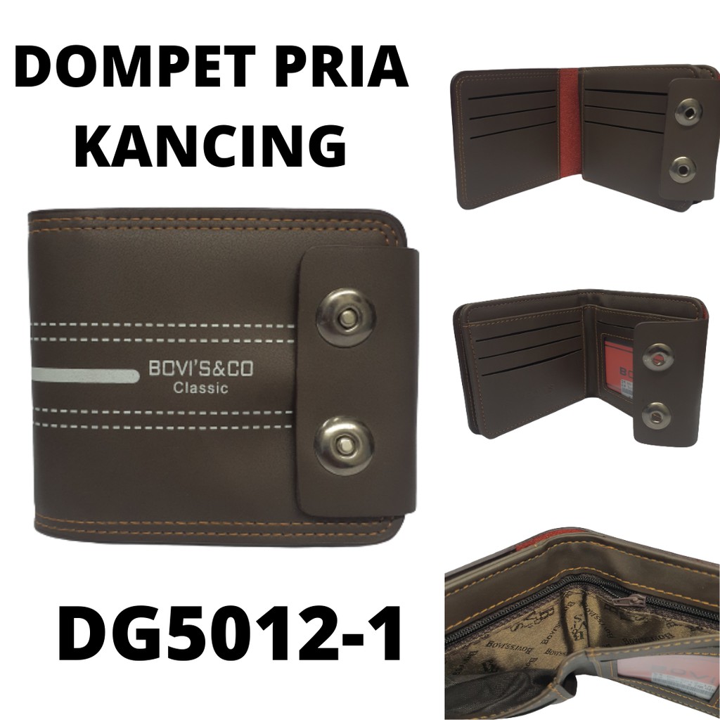 Dompet Pria Kancing Dua dan Kancing + Seleting |Dompet Pria Kancing Murah Import Keren Terbaru |