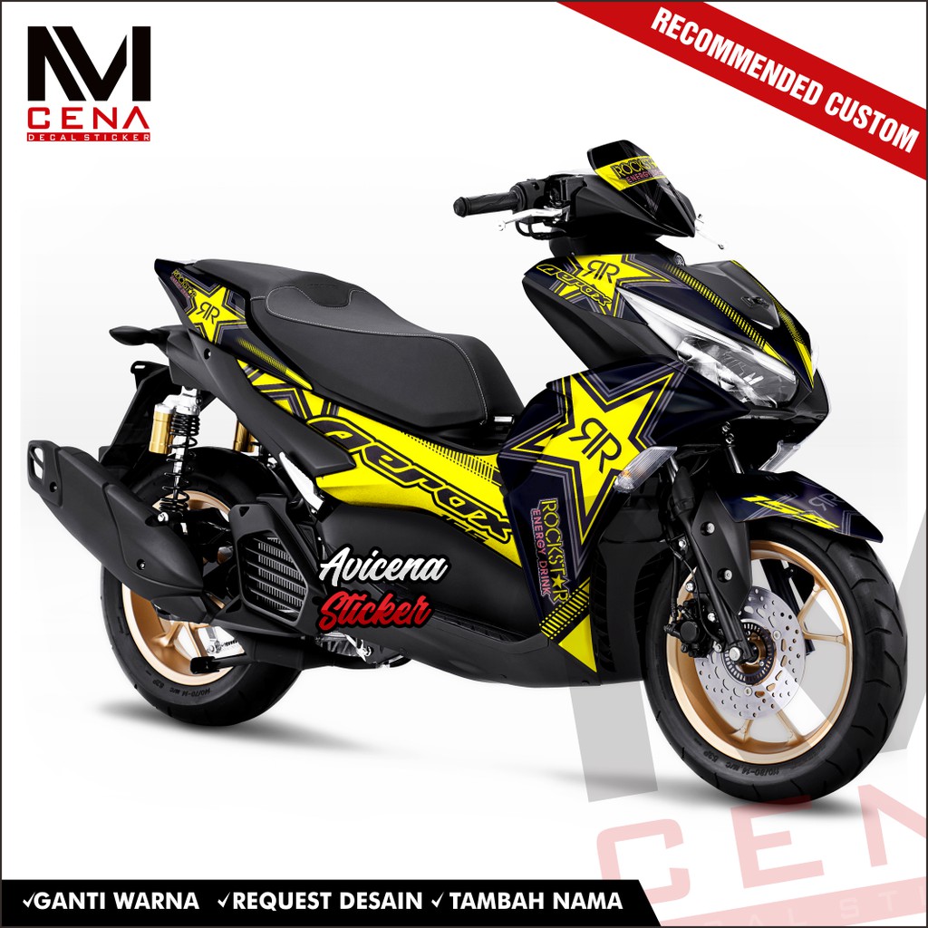 Sticker Decal Aerox Connected 2021 Decal Sticker Aerox 2021 Dekal Aerox Rockstar