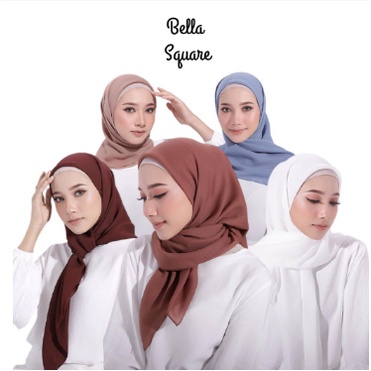 PROMO ! JILBAB BELLA SQUARE SEGI EMPAT / KERUDUNG BELLA SQUARE / HIJAB TERBARU WARNA TERLENGKAP