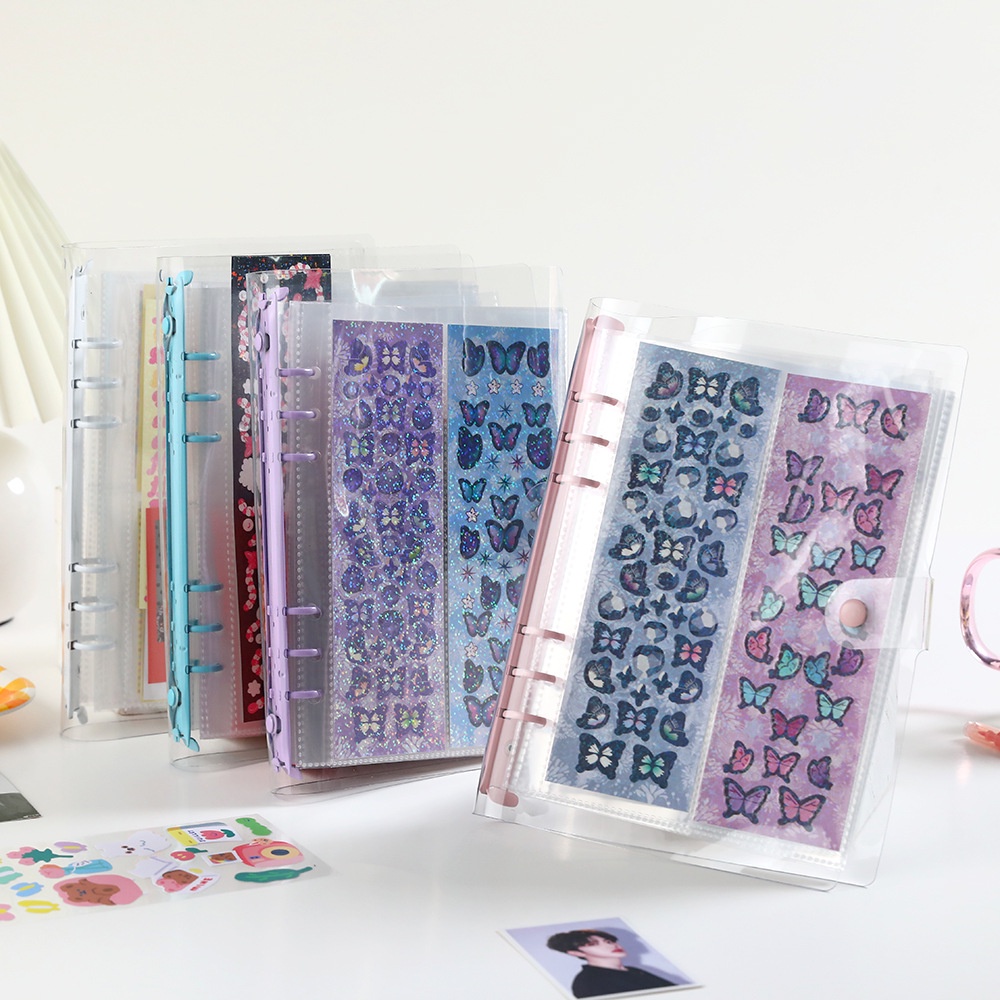 A5 A6 Shiny Binder Cover 3 Inch 5 Inch 7 Inch Photocard Organizer Photo Album Sticker Cards Storage Holder Loose Leaf Sleeves