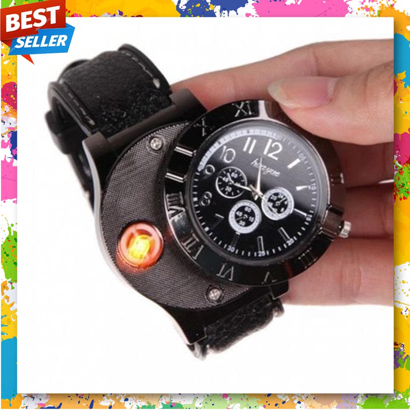 Jam Tangan Korek Elektrik Kasual The Lighter Watch Premium jam korek elektrik