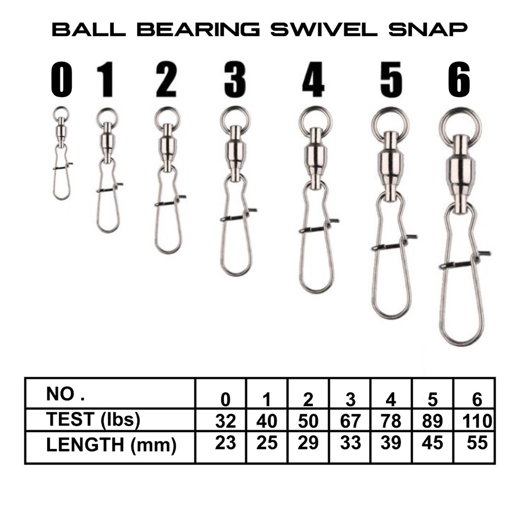 SNAP Ball Bearing swivel snap lock isi 6 biji