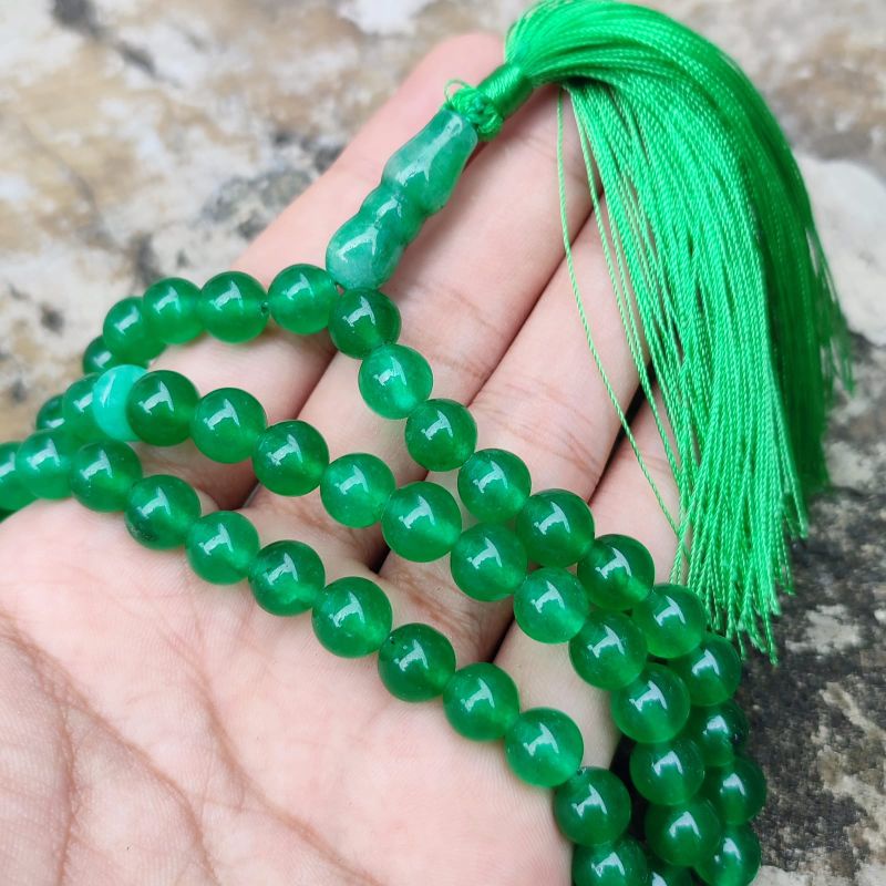TASBIH BATU IJO GARUT ASLI NATURAL ISI 99 BUTIR