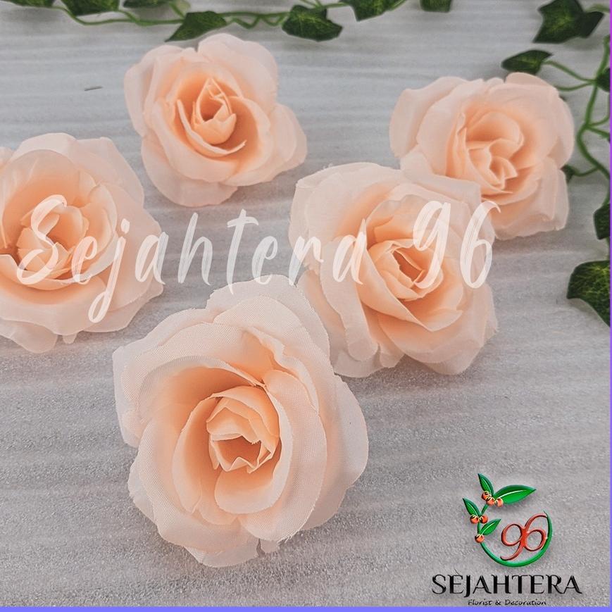100 PCS Kuntuman Mawar Artificial - Kuntum Kepala Rose Jepang/bunga dekorasi import/TEAROSE/KUNTUM R