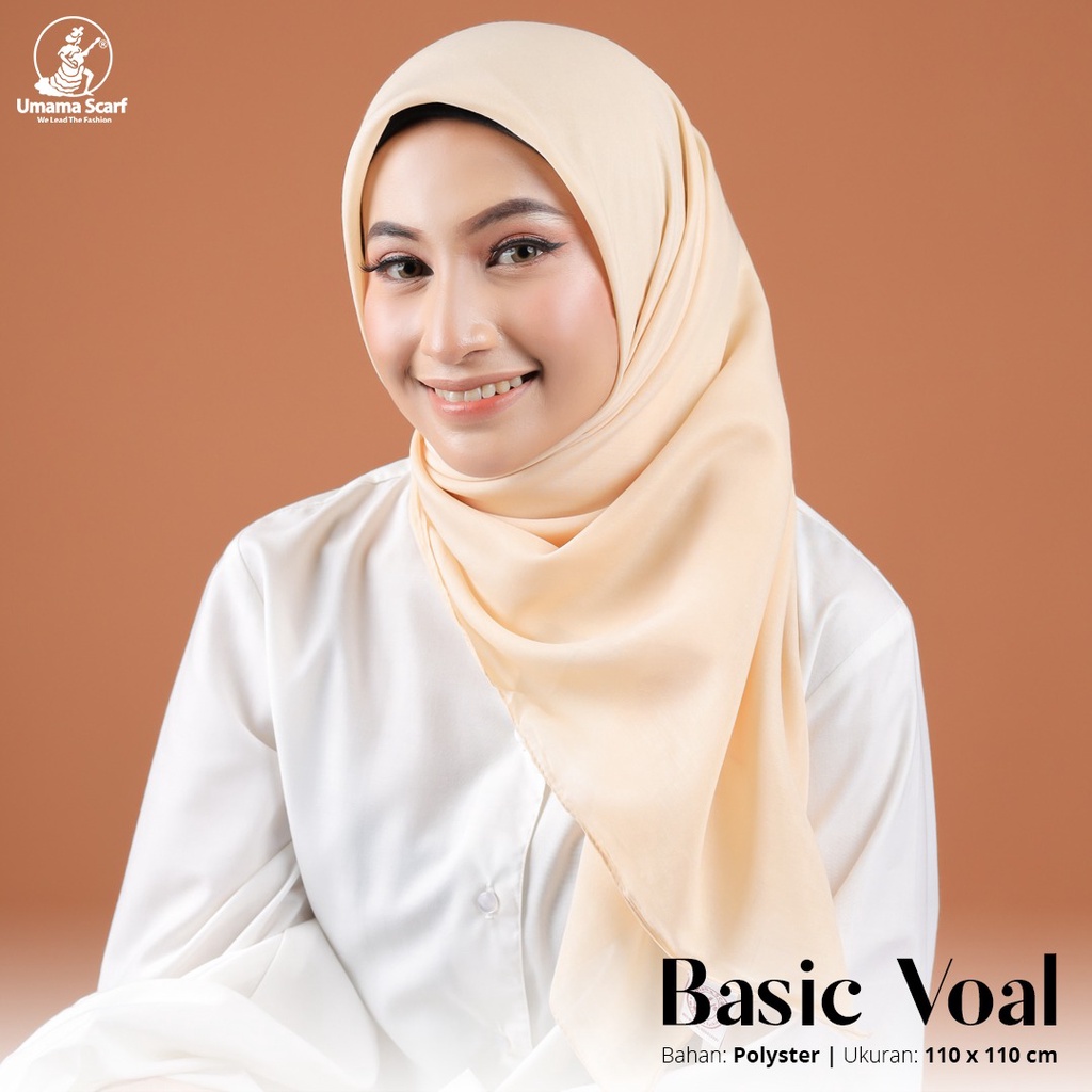 Jilbab Segi Empat Basic Voal Umama Kerudung Segi Empat Polos Pasar Hija'b