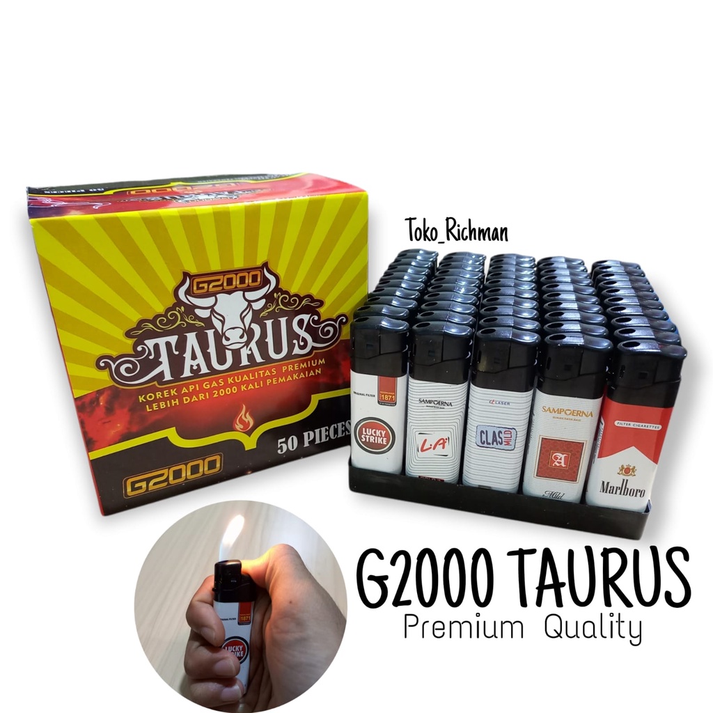 G2000 TAURUS Korek Api Magnetic Motif Brand R0k0 Setelan Gas