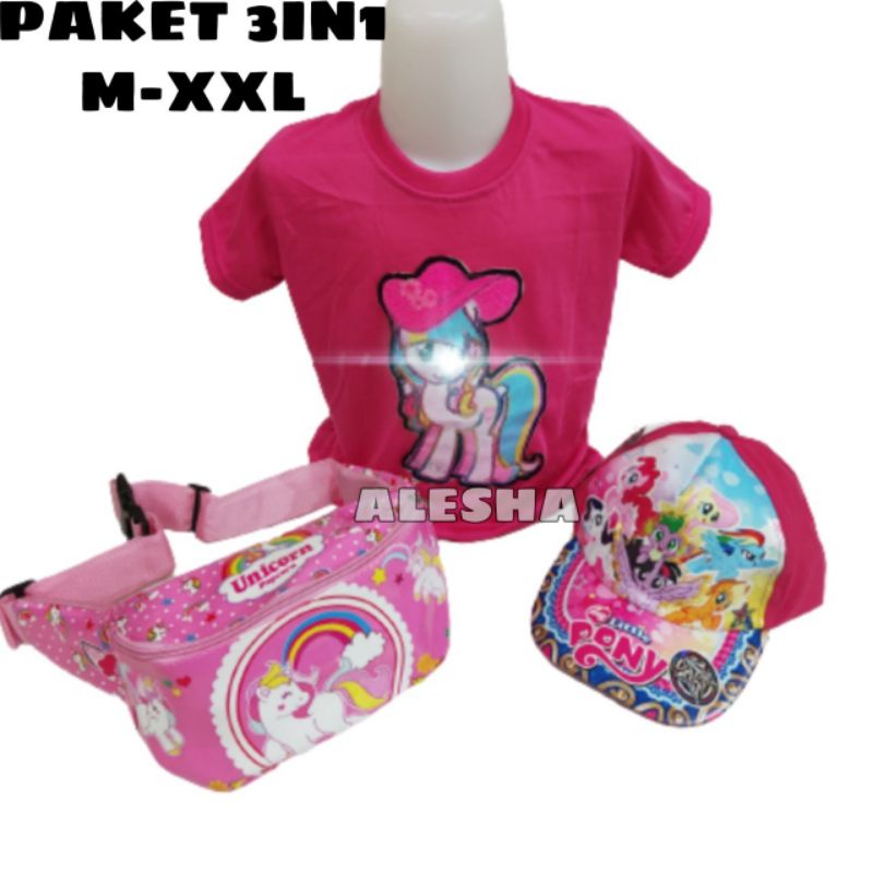 Baju Anak Perempuan / Kaos Anak Perempuan Baju lol led baju kuda pony kaos anak perempuan led