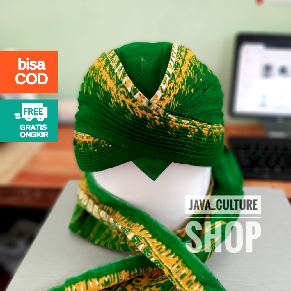 BLANGKON JOGJA PARJO HIJAU LIPAT SLIWIR  DEWASA java_culture