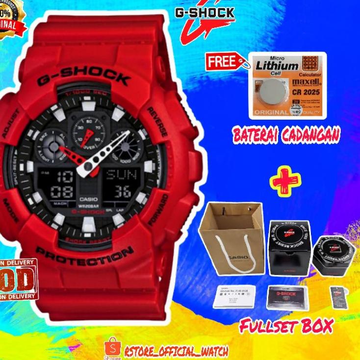 Bagus Dipakai.. Jam Tangan Pria G Shok Casio GA 100 Grade Ori,Jam Tangan Sport Pria Anti Air Keren S