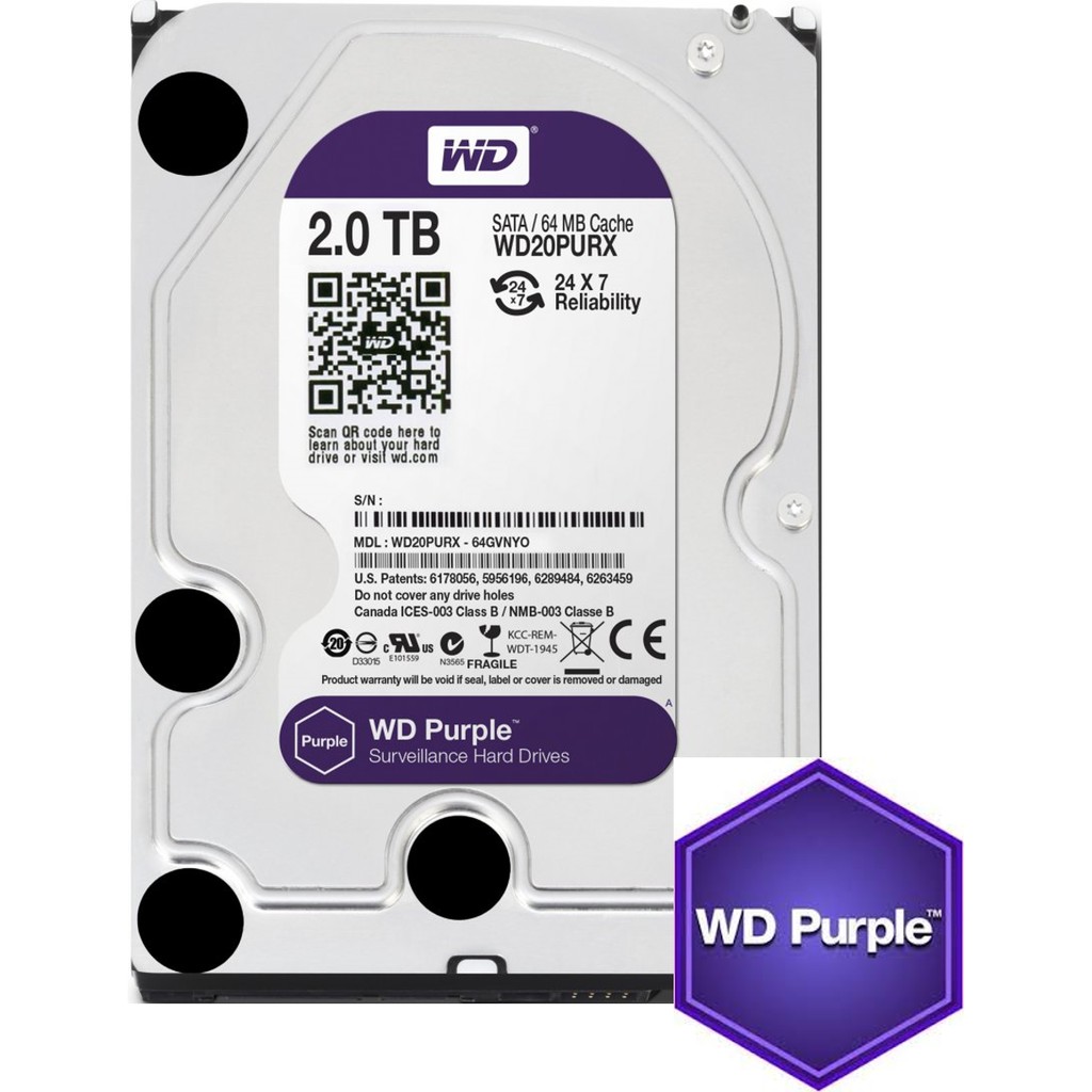 HDD WD 3.5 2TB PURPLE RESMI ORIGINAL HARDISK DRIVE