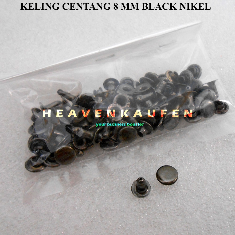 Paku Keling Rivet Centang Hitam Black Nikel 8 mm Harga Per Pack isi 50 pasang