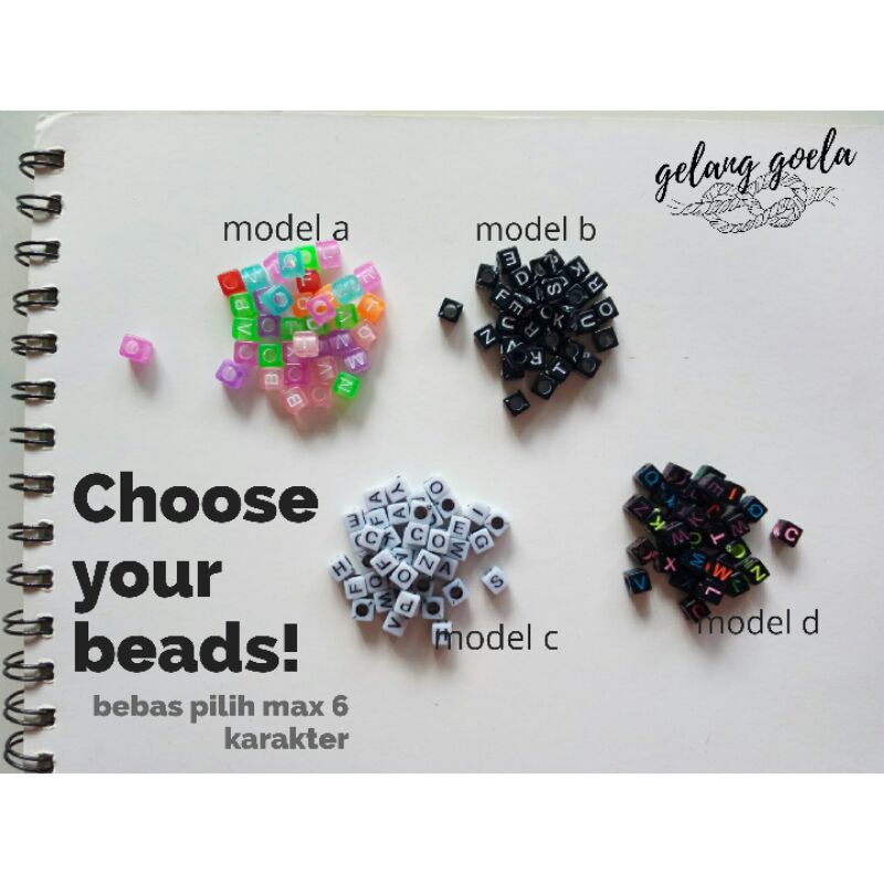 

gelang_goela|Tambahan beads /3 huruf
