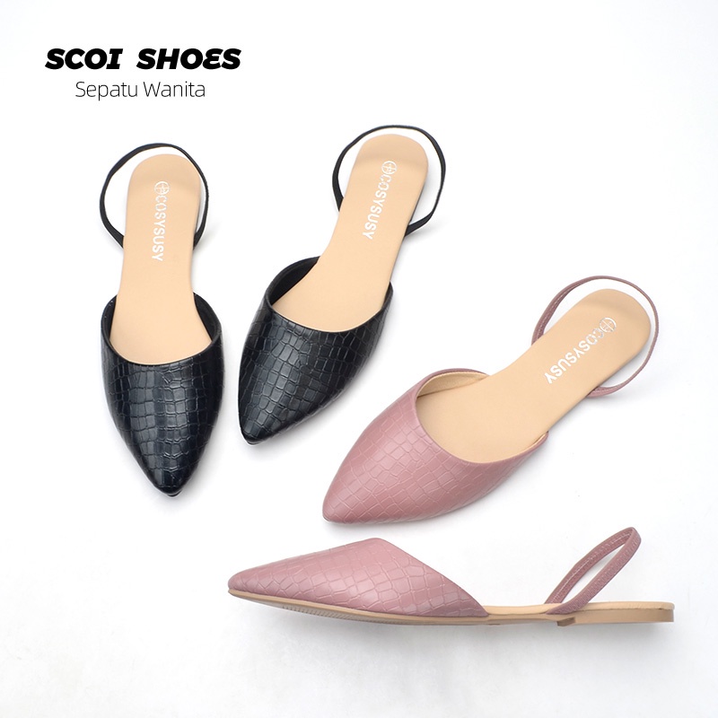 Sepatu Flatshoes Wanita Baru Bahan Lembut Non-Slip Korea Fashion Wanita Import