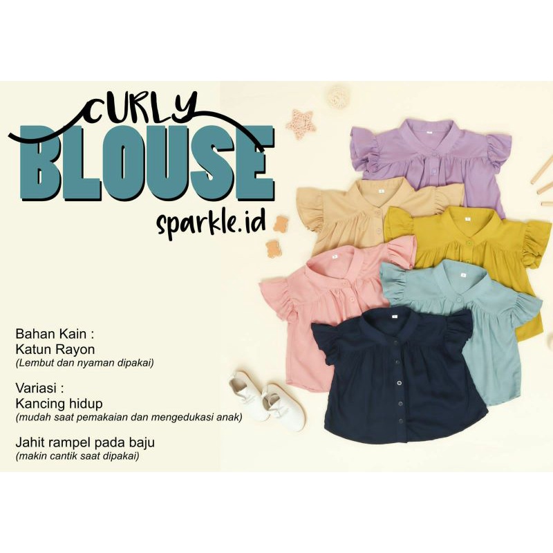 Blouse anak 2-10Th/kemeja anak perempuan/blouse sparkle.id