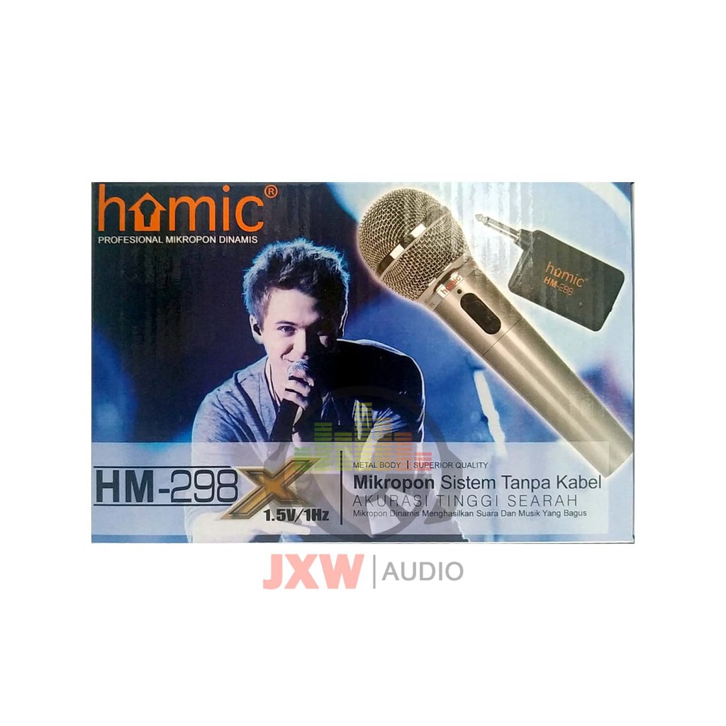 MIC SINGLE WIRELESS HOMIC HM 298 MURAH / MICROPHONE SINGLE WIRELESS HOMIC HM-298 MURAH BAHAN BESI