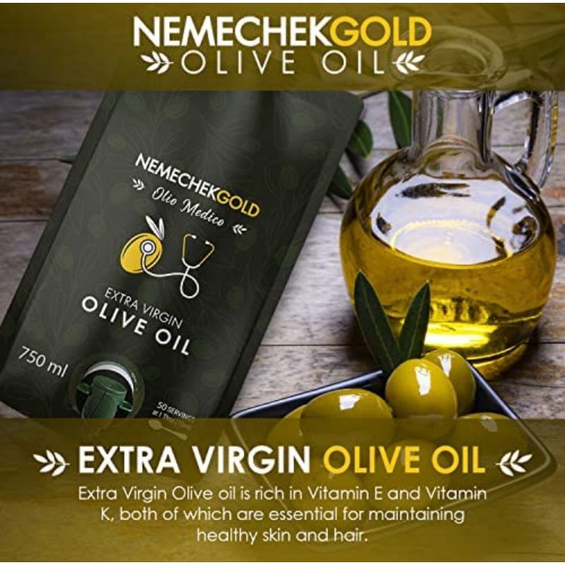 

Nemechek Gold Extra Virgin Olive Oil, COOC Certified, Oxygen Free Pouch (750ml