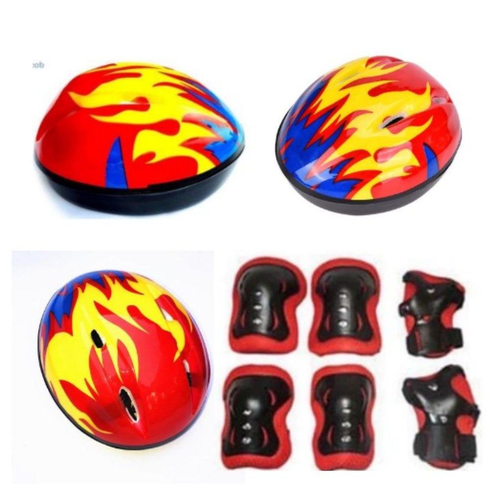 Paket Helm Deker Pelindung Lutut Siku Anak Sepeda Sepatu Roda 113121